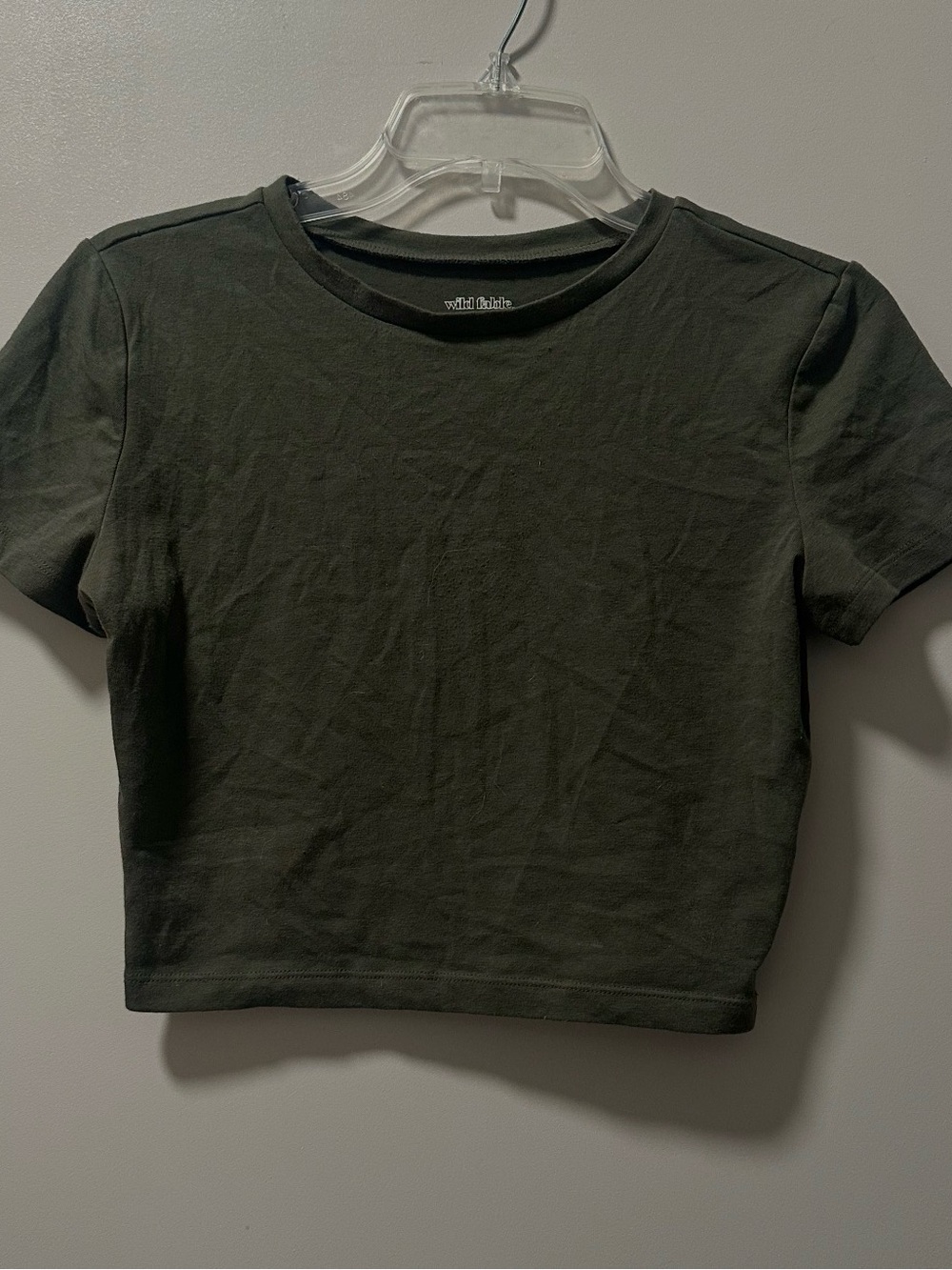 wild fable Olive Green Cropped Crewneck Tee